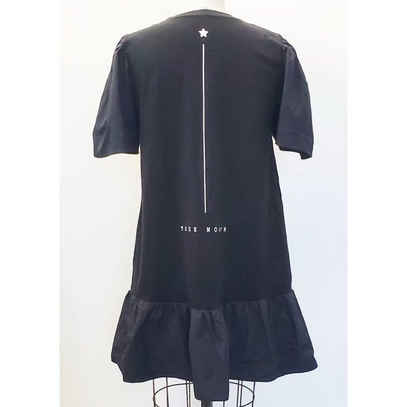 Double Standard Womens Black T-shrit Dress True North Hem Ruffle OS - Picture 9 of 9
